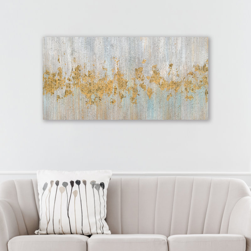 Peinture sur toile tendue, H 27,5 po x l 55 po x P 1,5 po