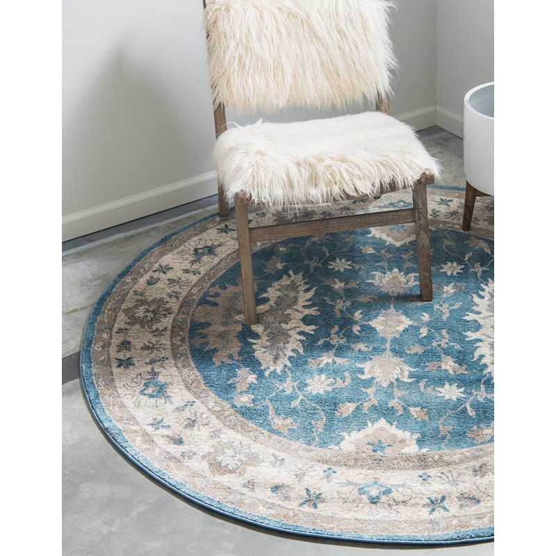 Linz Floral Indoor Rug, Round 4'