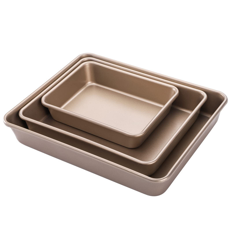 Belfry Kitchen Akeem Non-Stick Carbon Steel 3 Piece Baking Tray Set