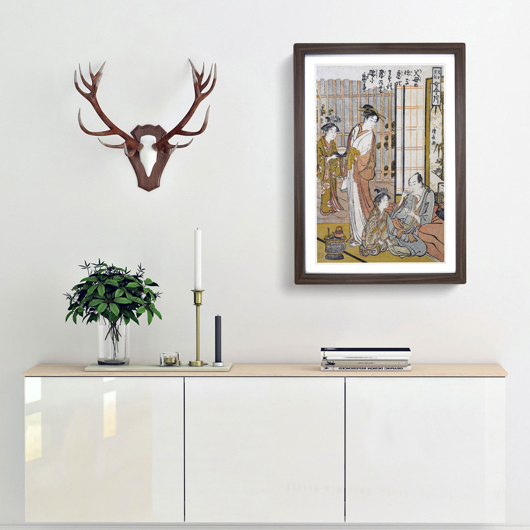 Forgetting Filial Piety by Torii Kiyonaga - Framed Print