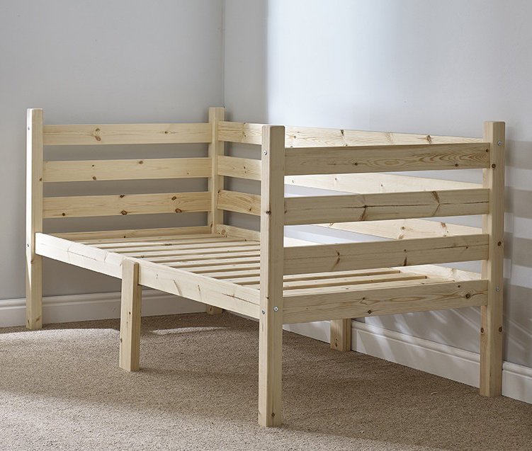 98 x 202cm Solid Wood Daybed with Trundle, No Storage