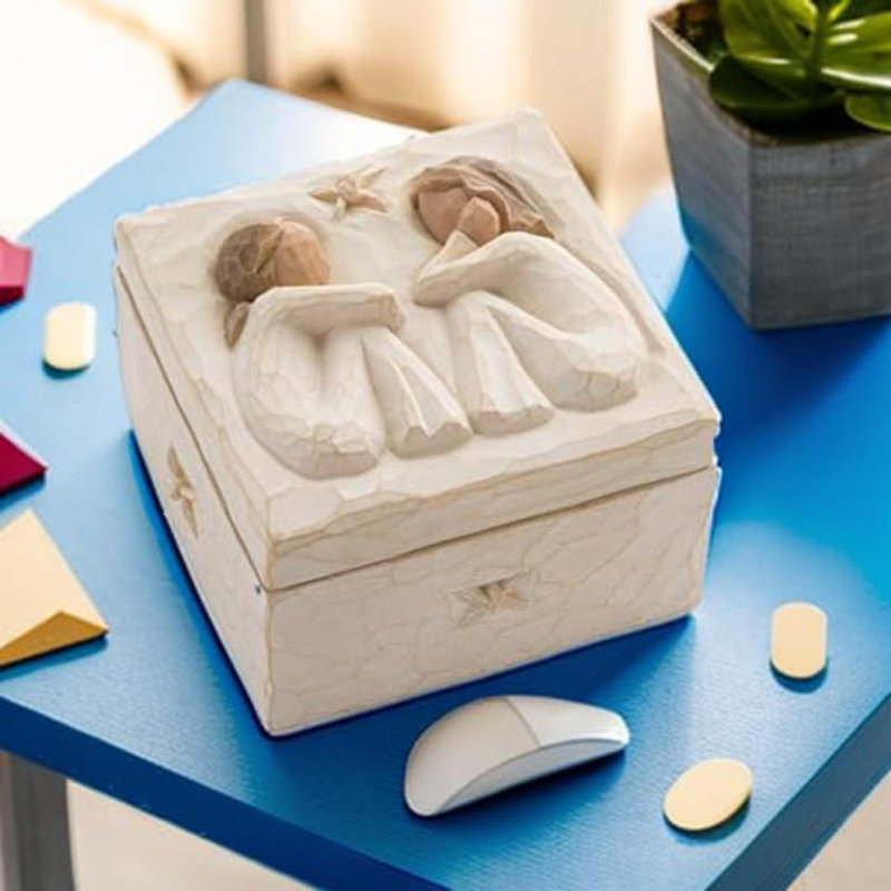 Friendship Keepsake Box Forever True Forever Friends Holds Jewelry And Treasures Carving Of Best Friends Or Sisters Sculpted Hand Painted Keepsake Box