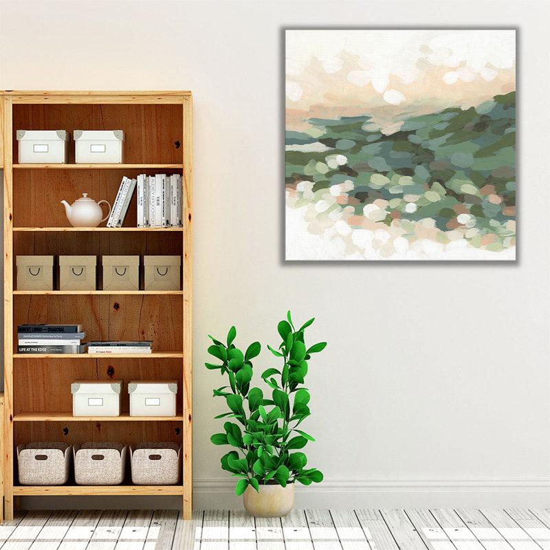 «Green Pebble Valley II», reproduction d'art sur toile, H 12 po x l 12 po