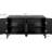 59'' Farmhouse Curved Vintage Storage  Sideboard With  Large Wooden Handles, Vertical Wood Grain Carving And Adjustable Shelves  For Kitchen,Dining Room (Antique Black)