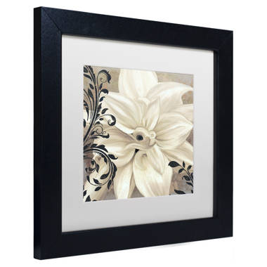 Indigo Floral On Linen II - Premium Framed Print - Ready To Hang Framed  Print