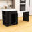 Extendable Kitchen Island with Storage Drawers, Cabinets, Open Shelves and Built-In Charging Station-1194175184
