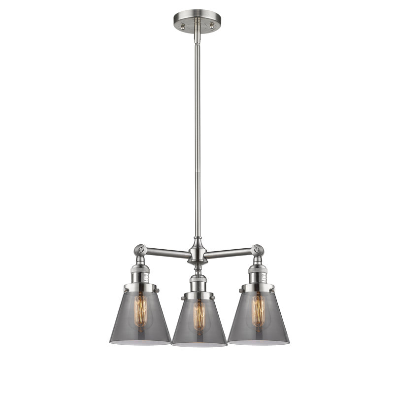 Lustre-light Malmesbury, H 11 po x l 19 po x P 19 po, Plaqué couleur fumée, Laiton antique