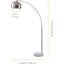 Lampe sur pied arquée Mid-Century moderne de 68,1 po avec abat-jour en nickel et base en marbre blanc