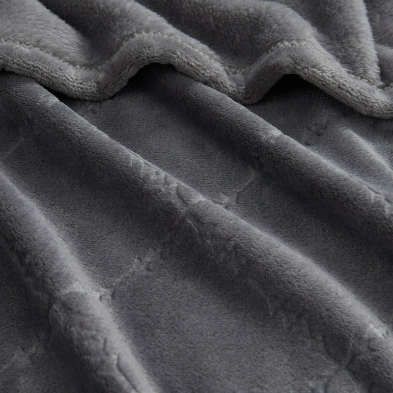 Jeté en molleton ultra doux, Gris anthracite