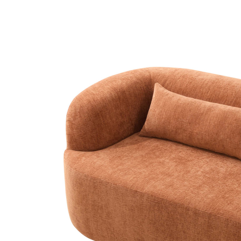 Canapé de 86 pouces en chenille sans os, canapé rembourré avec coussins, canapé Cloud sans assemblage incurvé pour la vie moderne