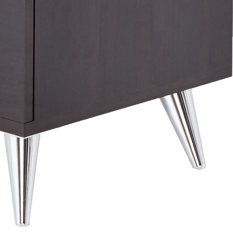 Table d'appoint à tiroir pour espaces confortables - Contemporain, pieds argentés, 2 petits pieds pratiques et modernes, design
