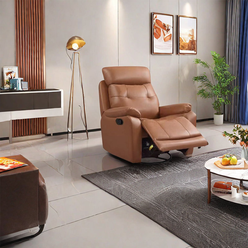 Fauteuil inclinable en similicuir Morehart, Similicuir orange