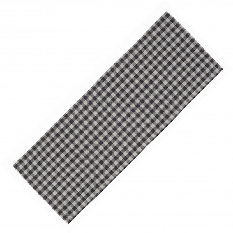 Chemin de table Buffaid, L 54 po x l 13 po, Gris / blanc