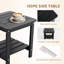 Table d'appoint carrée 16 po Hdpe Adirondack, table de bout résistante aux intempéries avec tablette de rangement-25645926