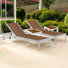 Aynura 76" Reclining Chaise Lounge Set with Table