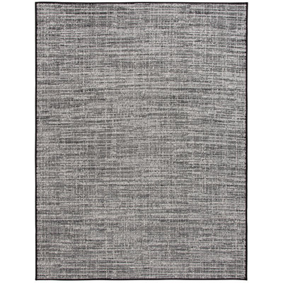 Bungalow Rose Perkinson Grey Stripe Indoor Polypropylene Area Rug