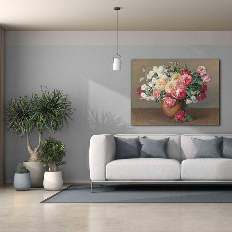 "Epic Graffiti" Antique Rose Bouquet "par Danhui Nai, art mural sur toile, H 40 po x l 54 po