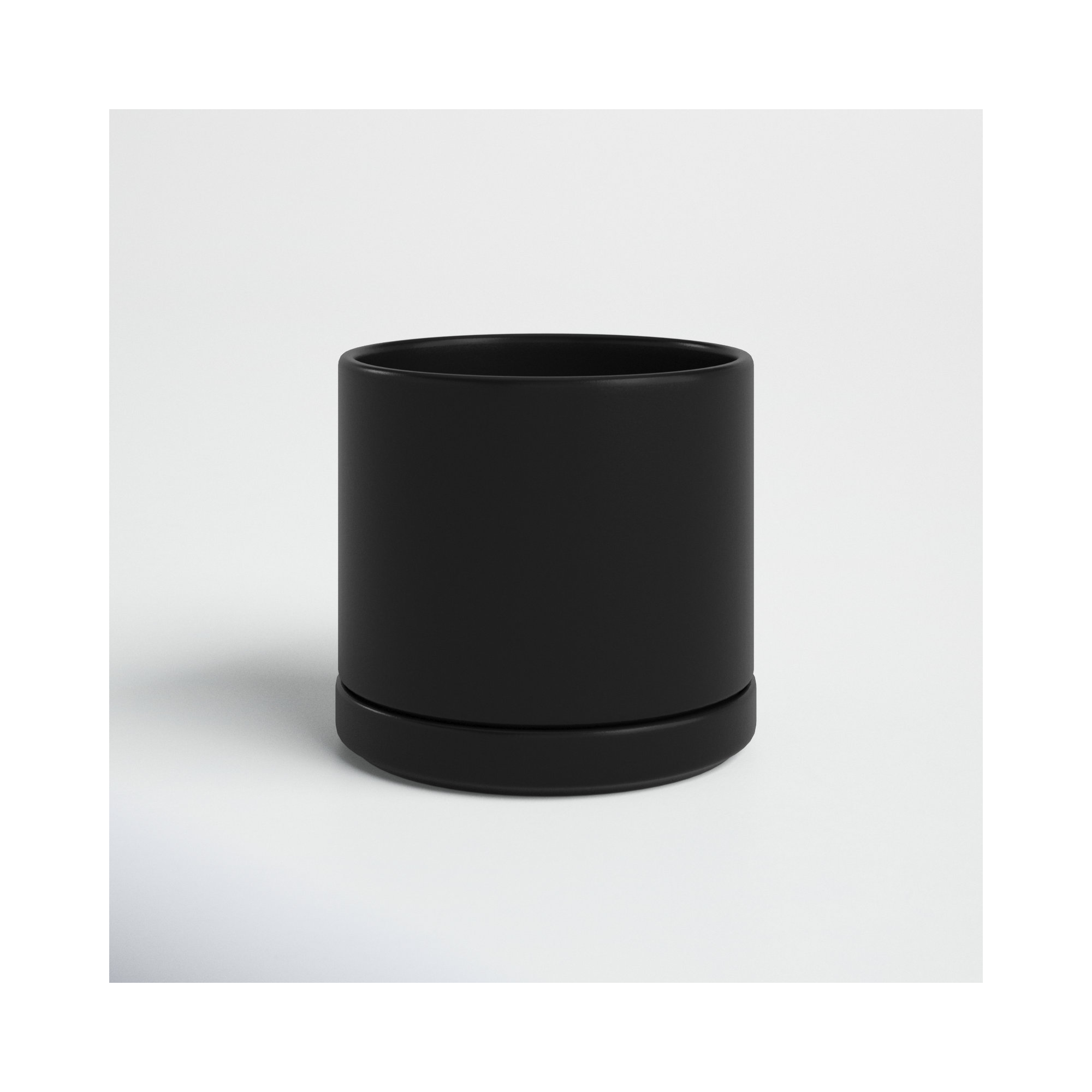 Cheryl Handmade Ceramic Pot Planter, Black, 6.1" H x 6.75" W x 6.75" D