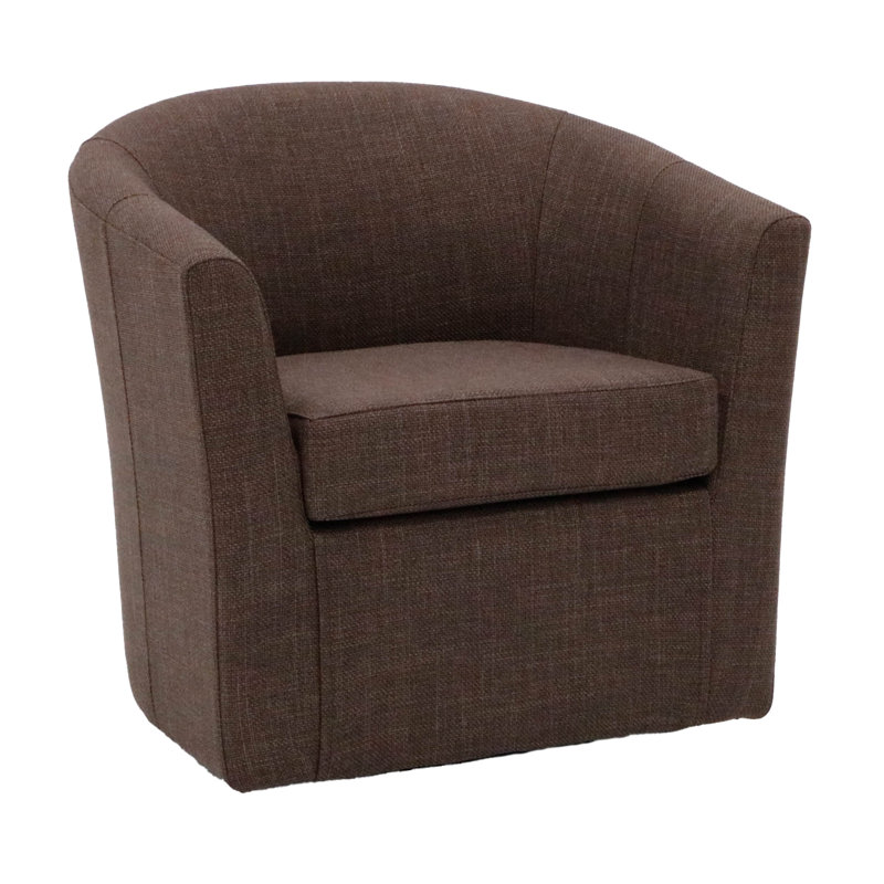 Fauteuil demi-tonneau pivotant 31 po Hansell, Mélange de polyester brun