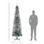 Arbre de Noël artificiel mince enneigé 7,5 pi avec des branches réalistes et 738 pointes pour un look d'hiver naturel