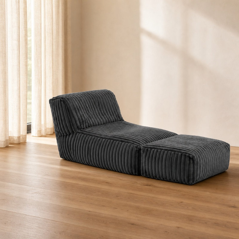Canapé-lit modulaire avec méridienne, conception convertible avec support ergonomique à 3 zones, housse lavable et respirante, siège peu encombrant pour lire, jouer, travailler et se détendre