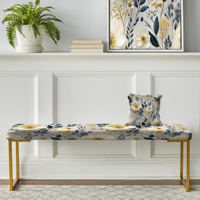 Banc rembourré or