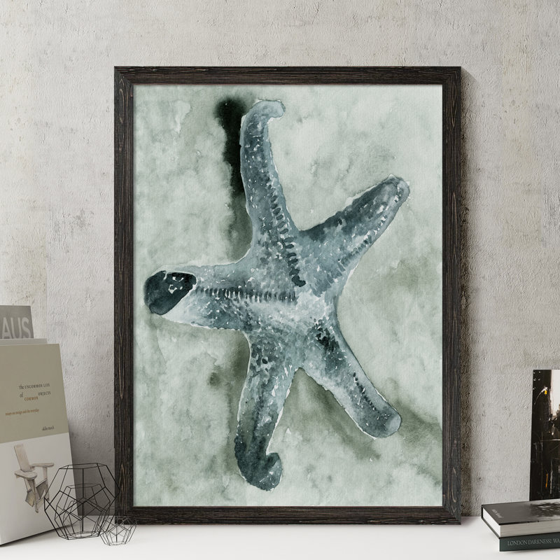 Aquatic i, reproduction d’art encadrée, Toile avec encadrement ébène, H 32 po x l 44 po x P 1,3 po