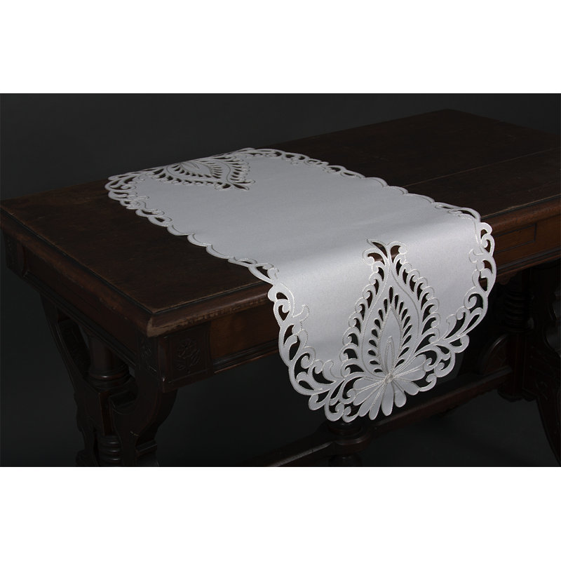 Chemin de table Armadillo, l 36 po x L 16 po, Blanc