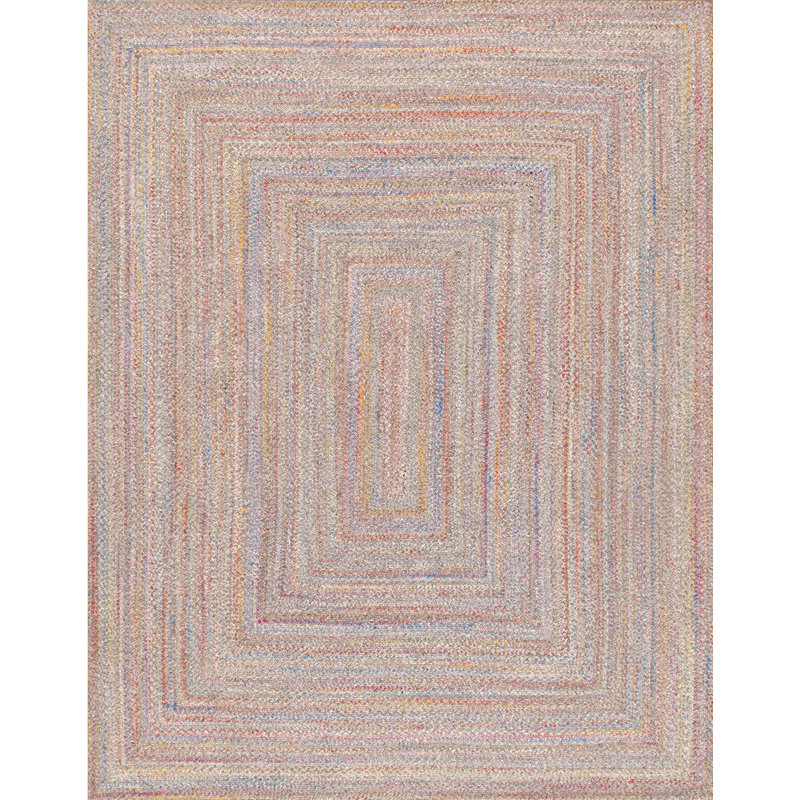 Lagos Multicolor Geometric Handmade Braided Synthetic Area Rug