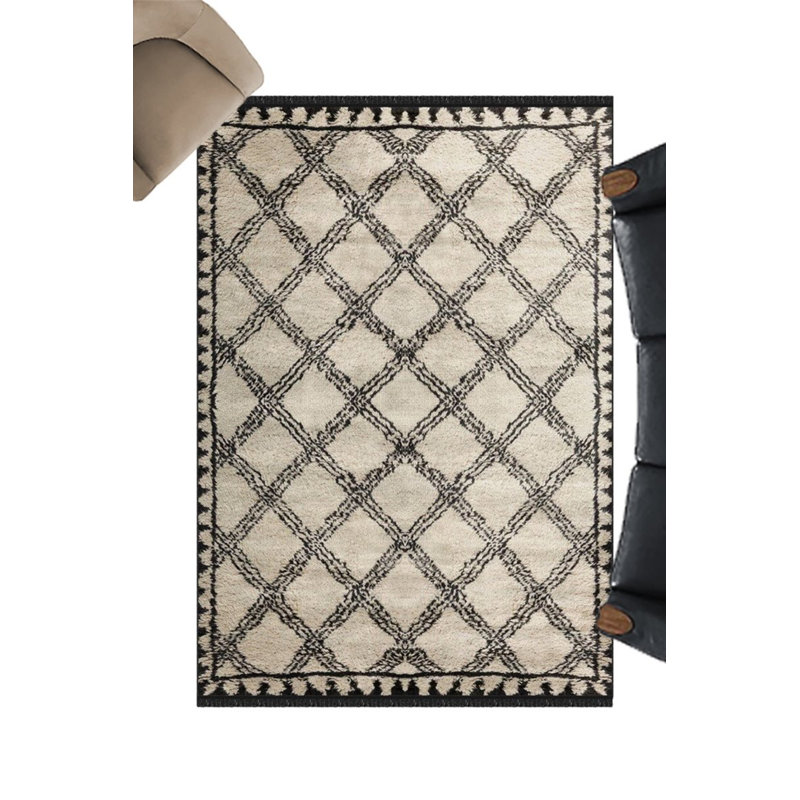Tapis tissé à la machine en polyester et en coton tissé à la machine Doyon, Tapis de couloir 2 pi 8 po x 9 pi 11 po