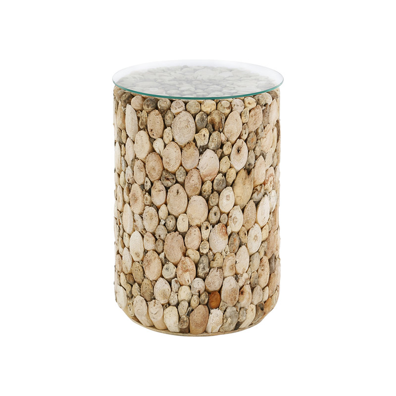 Dryden Glass Top Pedestal End Table