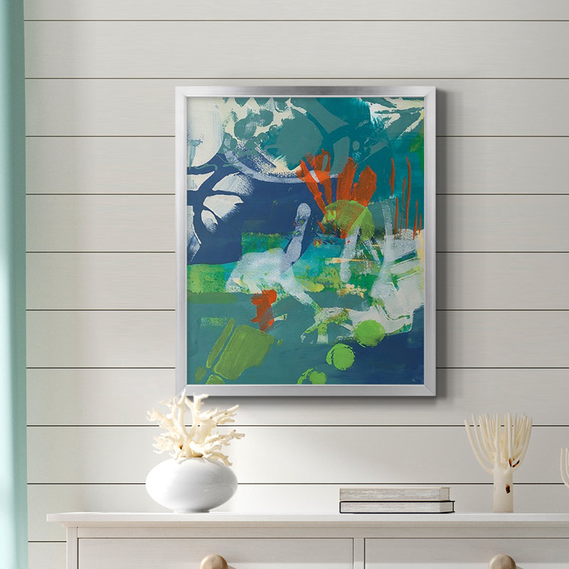 Toile encadrée de qualité supérieure Tropical prêt à accrocher, Cadre de coin argenté fermé, H 24 po x l 20 po