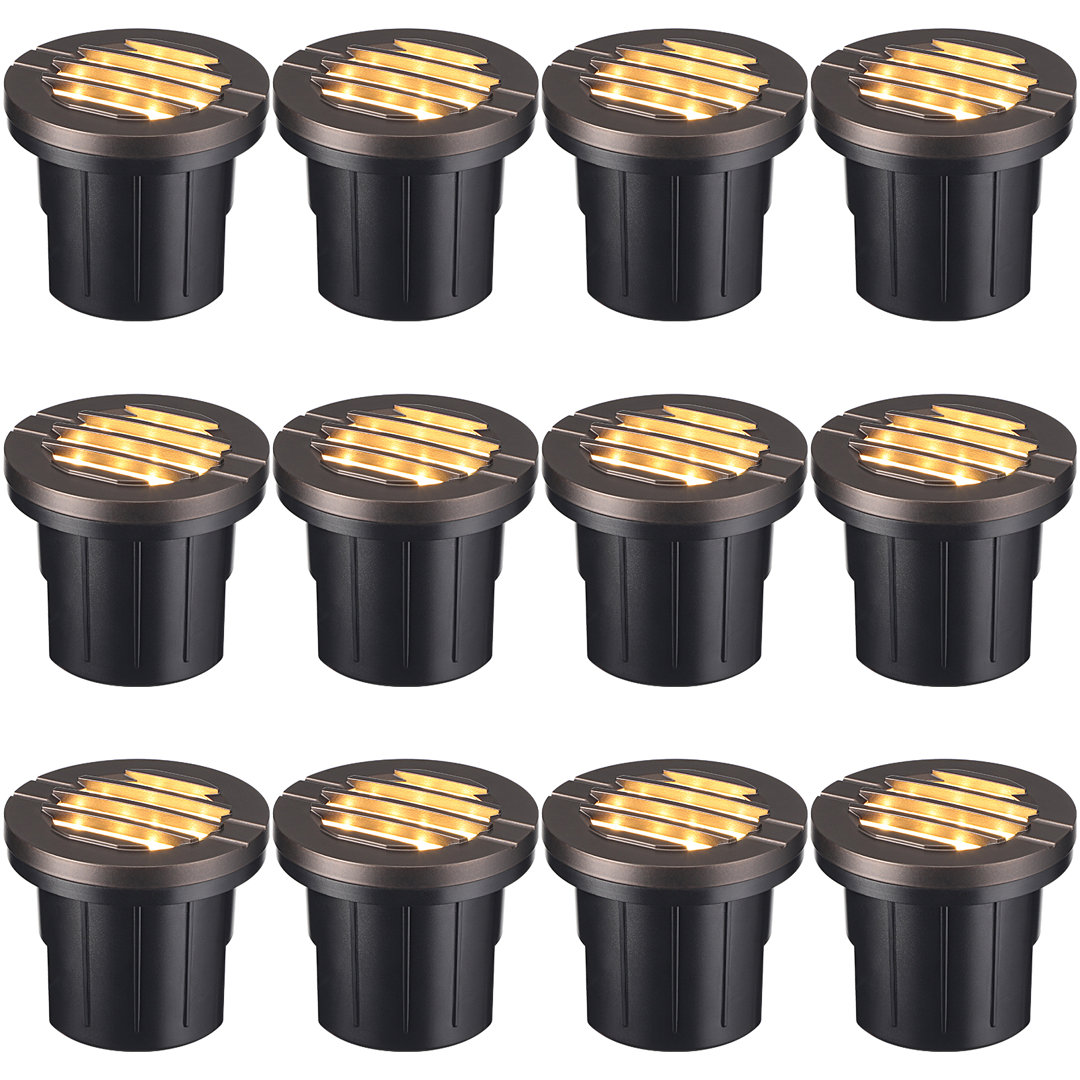 Bronze Integrated LED Aluminum Landscape Well Light In Ground Outdoor (Set of 12) LEDVANS
