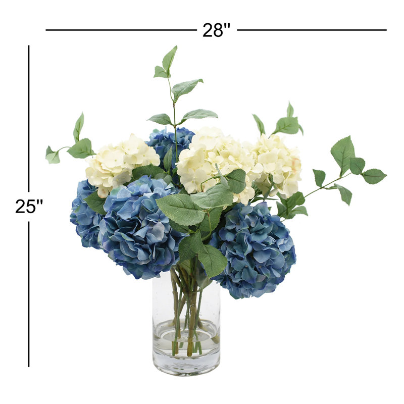 White And Blue Hydrangea Bouquet