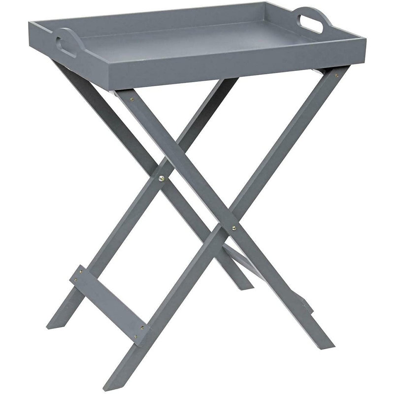 Desai Tray Top Cross Legs End Table