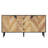 55" Grey Wood/Walnut Grain Wood Buffet Cabinet with Doors & Drawers - Storage Sideboard for Dining Room or Entryway-1181982335