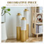 Vases et bocaux de 24 po, ensemble de 3 avec finition or blanc éclatant et or + métal blanc