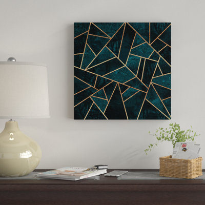 " Deep Teal Stone " by Elisabeth Fredriksson Graphic Art