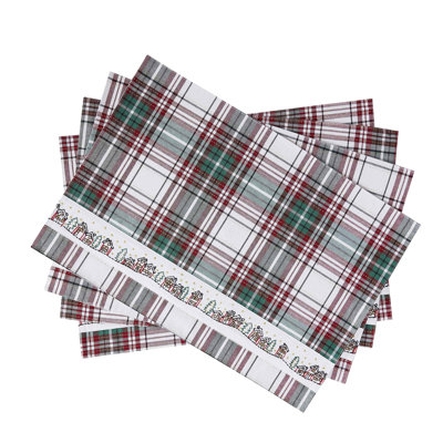 Avanti Linens Holiday Plaid 4-Pack Placemat Set
