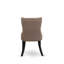 3 Piece Dining Table Set Contains 1 Dining Room Table and 2 Coffee Linen Fabric Dining Chairs Button Tufted Back with Nail Heads - Wire Brushed Black Finish-592942744-592942751-559233966