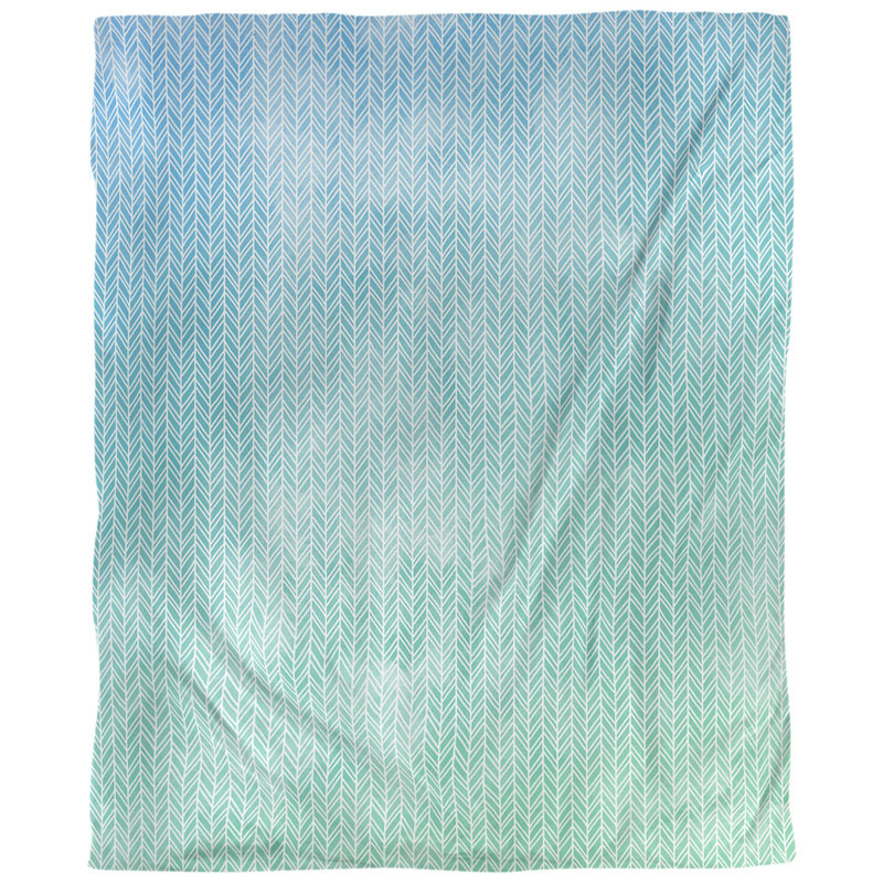 Tissu chevrons, Lin huître palazzo, L 54 po x l 36 po, Bleu / vert