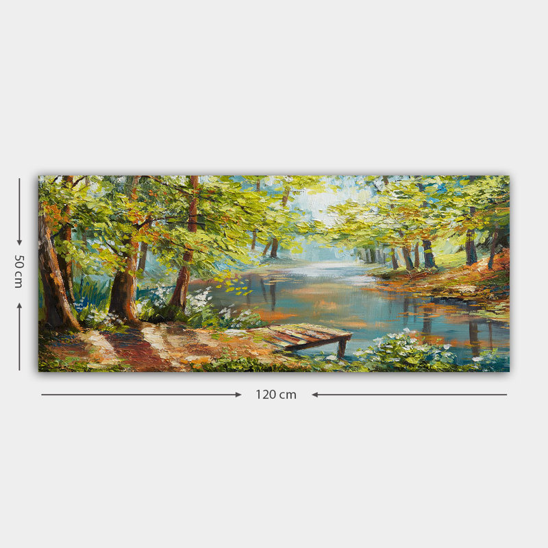 Superbe peinture sur toile décorative de 19,7 po x 47,2 po | 100% toile, cadre 100% bois (épaisseur: 1,2 po) | Idéal pour le salon, la chambre à coucher et le bureau | Couleurs éclatantes et conception unique