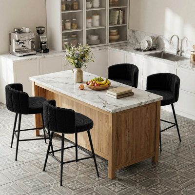 25.3" H Modern Counter & Bar Stool with Large Seat and Back