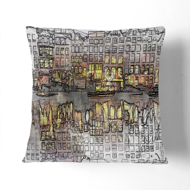 Square Throw Cushion, Stone, 40cm H x 40cm W x 15cm D