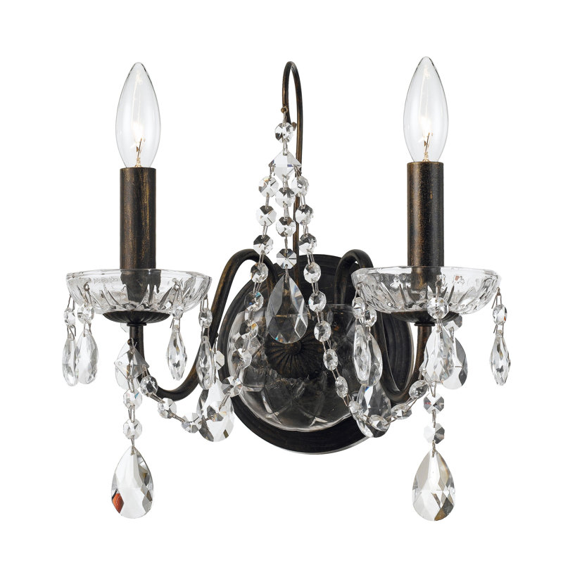 Lampe murale bougie 2 lumières Sanabria, Bronze