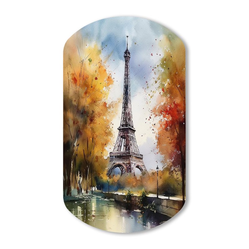 Décoration murale pastel en forme de cylindre de la Tour Eiffel Paris III - Paris, H 31 po x l 19 po