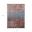 Tapis d'extérieur lavable abstrait 10 pi x 14 pi bleu et noir en terre cuite