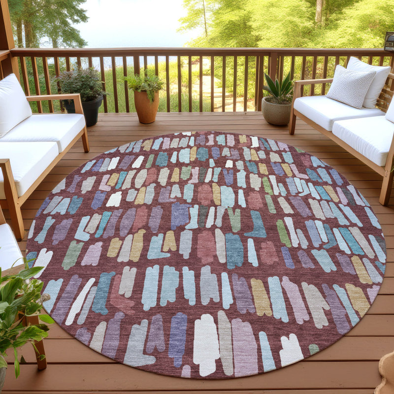 Tapis intérieur / extérieur lavable à la machine Chantille ACN2377, Rond 8 pi