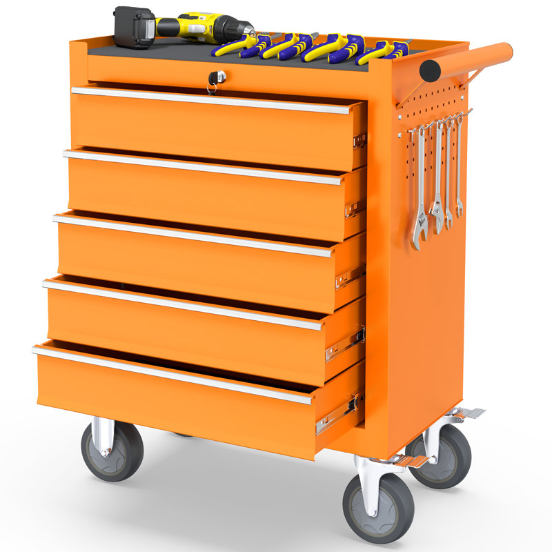 Coffre latéral en acier de 13 po de largeur, Orange