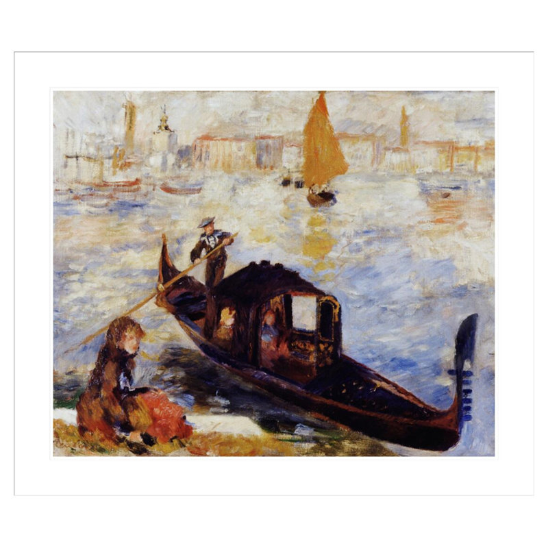 «Gondola on the Grand Canal in Venice» par Pierre-Auguste Renoir, impression giclée encadrée, H 33,5 po x l 38,91 po